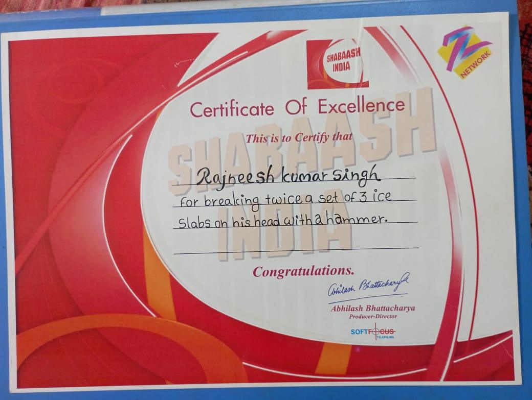 Shabaash India Certificate